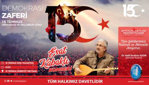 Esat Kabaklı konseri 15 Temmuz Hürriyet Meydanı'nda