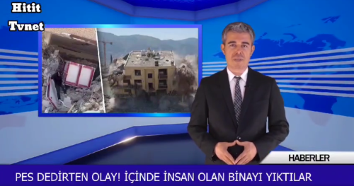 Hatay'da bina yıkımında deprem kabini deneyi