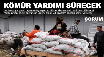 İhtiyaç sahiplerine kömür yardımı devam edecek