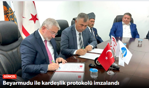  İki belediye arasındaki kardeşlik protokolü mzalandı
