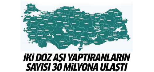 İki doz aşısını yaptıranların sayısı 30 milyona ulaştı