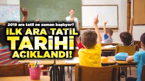 İlk ara tatil 18 Kasım’da başlayacak 