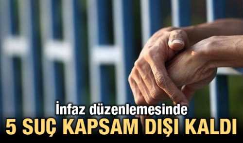 İnfaz düzenlemesinde 5 suç kapsam dışı!