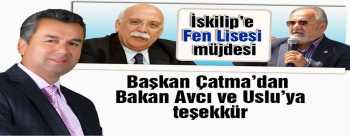 İSKİLİP'E FEN LİSESİ MÜJDESİ USLU'DAN 