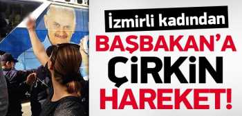 İzmir'de Başbakan'a el hareketi yapan o  kadın