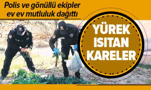 Kargı'da Yaşlı adamın ıspanağı polis topladı