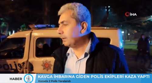 Kavga İhbarına Giden Polis Aracı Kaza Yaptı 