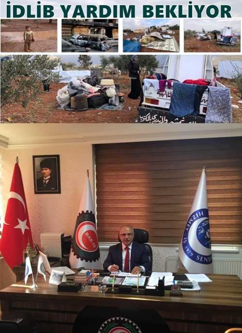 Köroğlu "Sendika olarak İdlib Yardım Kampanyasını destekliyoruz"