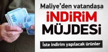 Maliye'den indirim Yapılacak kalemler