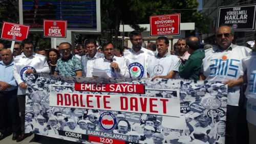 Memur-Sen Çorum Şubesi eş zamanlı basın açıklaması yaptı