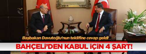 MHP Genel Başkanı Devlet Bahçeli, dokunulmazlıkların kaldırılmasına destek için 4 şart ileri sürdü.