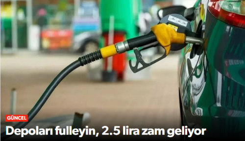 Motorin litre fiyatına yaklaşık 2,5 TL zam yapılması bekleniyor