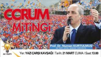 Numan Kurtulmuş Çorum Mitinginde