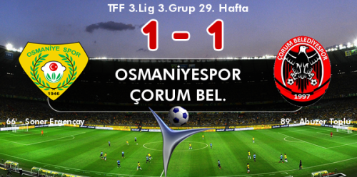 Osmaniyespor 1-1 Çorum Belediyespor