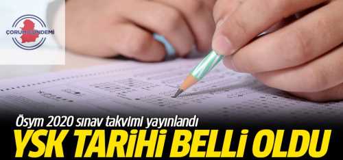 ÖSYM'nin 2020 takvimi açıklandı