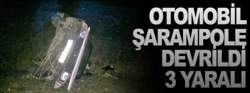 Otomobil şarampola devrildi 3 yaralı
