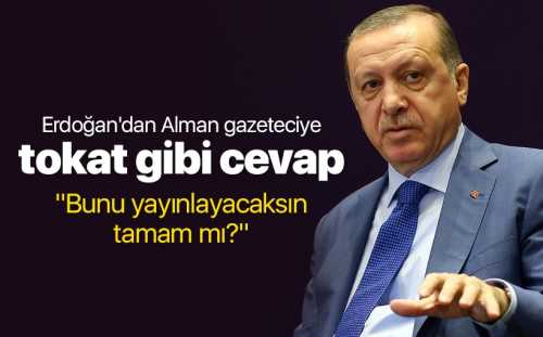 Reis'den Erdoğan'dan Alman gazeteciye kapak