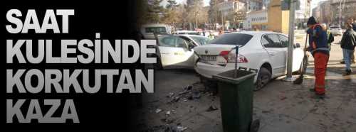  Saat kulesinde trafik kazası meydana geldi