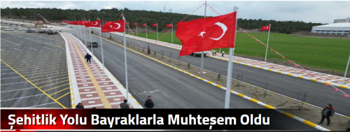 Şehitlik Yolu Bayraklarla Muhteşem Oldu  