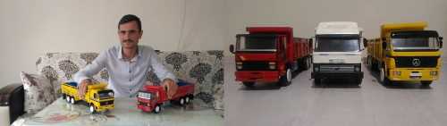 Sevdiği Kamyonların Maketini Yapıyor