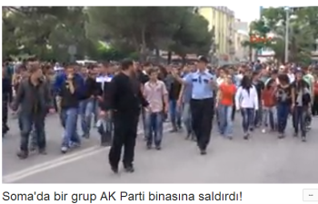 Soma'da bir grup AK Parti binasına saldırdı