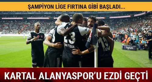 Son şampiyon Beşiktaş, evinde Alanyaspor'u 4-1 mağlup etti