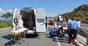 SUNGURLU'DA  OTOMOBİL TAKLA ATTI