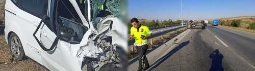 Sungurlu'da Özel otomobil Polisin Radar Aracına çarptı