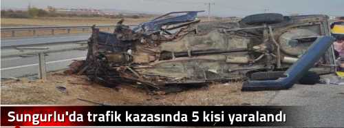 Sungurlu'da trafik kazasında 5 kişi yaralandı