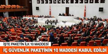 TBMM "İç Güvenlik Paketi"nin 10 maddesi kabul edildi
