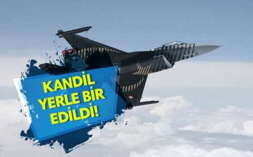 Türk Silahlı Kuvvetleri öğle saatlerinde havalanan iki F16 savaş uçağının Kandil'deki PKK hedeflerini vurduğunu açıkladı. 