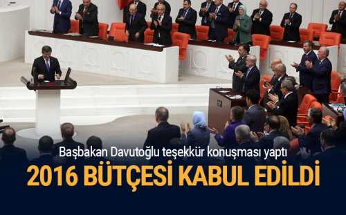 Türkiye 2016 Yılı Merkezi Yönetim Bütçe Kanunu Tasarısı kabul edildi