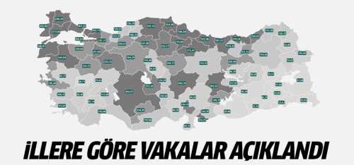 Türkiye'de İllere göre vakalar açıklandı