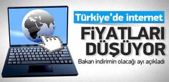 Türkiye'de internet fiyatları düşüyor