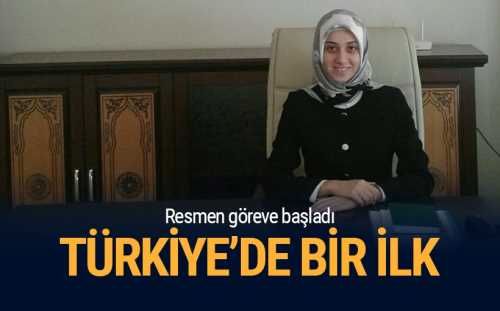 Türkiye'nin ilk başörtülülü kaymakamı göreve başladı