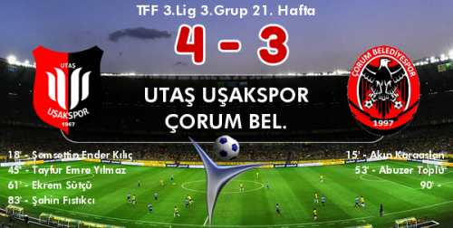 UTAŞ UŞAKSPOR 4- 3 ÇORUM BELEDİYE SPOR 