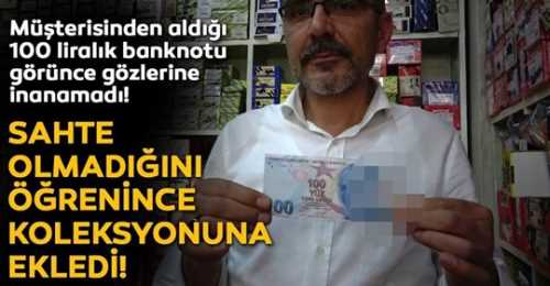 Üzerinde 10 yazan 100 liralık banknot görenleri şaşırttı