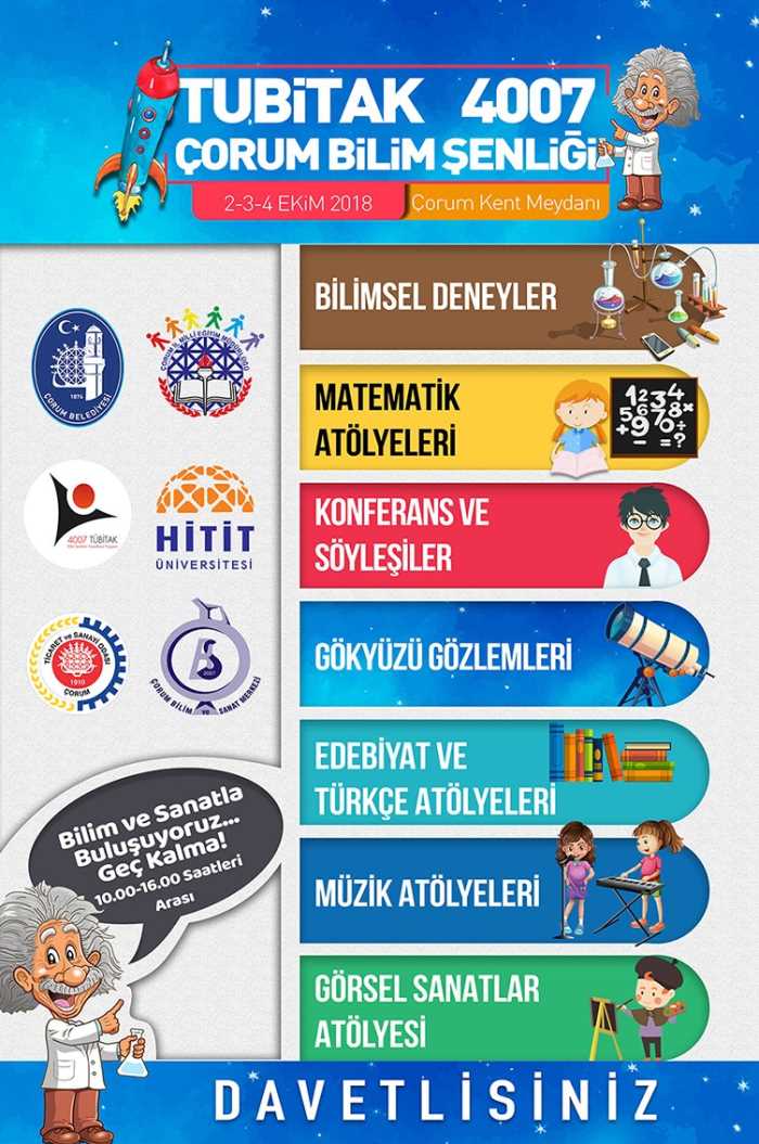 "TÜBİTAK 4007 Çorum Bilim Şenliği" Başlıyor