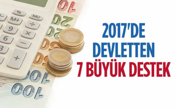 2017'de devletten 7 büyük destek var