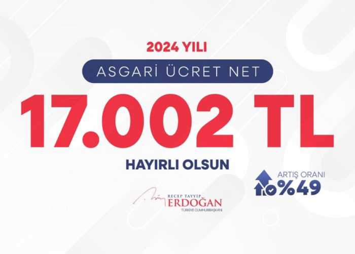 2024 Yılının Asgari ücretine %49 Zam Yapıldı