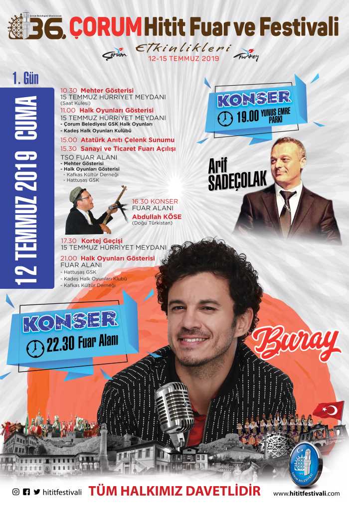 36. Uluslar arası Hitit fuar Festival Programı 
