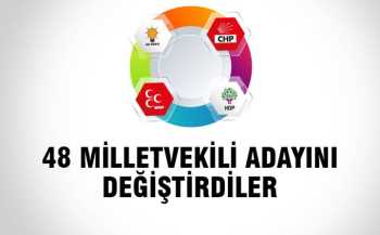 4 parti 48 milletvekili adayını değiştirdi