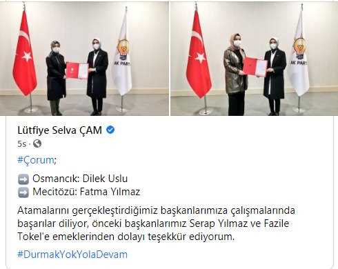 Ak Parti Çorum Kadın kollarında  ilginç bir atama yapıldı