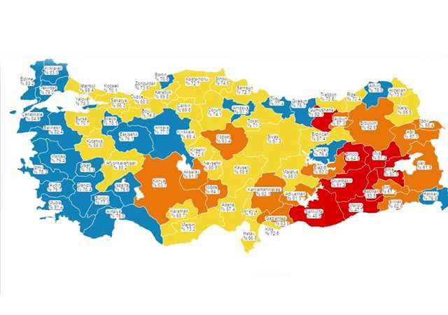 Aşılamada batı illeri 'mavi'ye büründü!