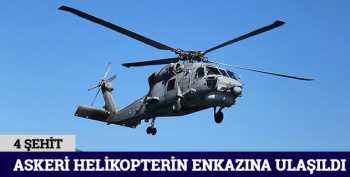 Askeri helikopterin enkazına ulaşıldı