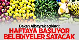 Belediyeler sebze meyve satışına başlıyor!