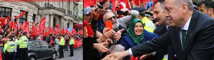 CB: Erdoğan Londra'da coşkuyla karşılandı