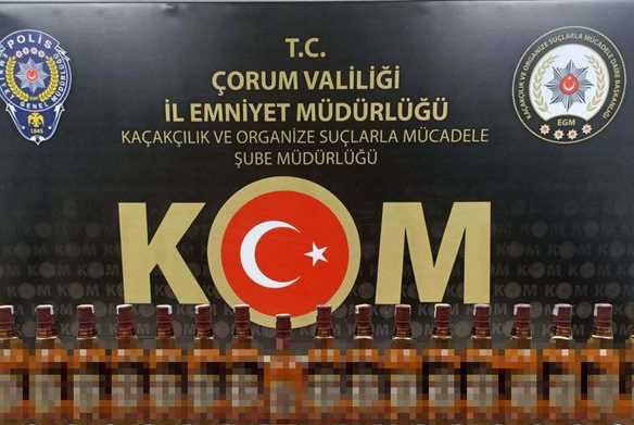 Çorum'da KOM kaçak içki operasyonu düzenledi