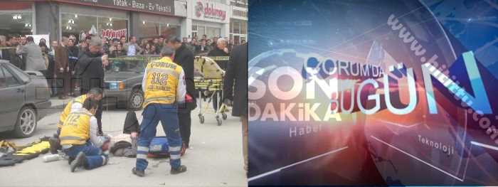 ÇORUM'DA POMPALI İLE YOLDAN GEÇEN VATANDAŞI VURDU