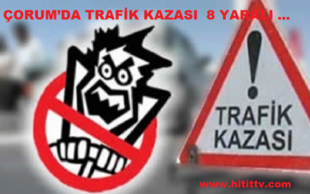 ÇORUM’DA TRAFİK KAZASI  8 YARALI